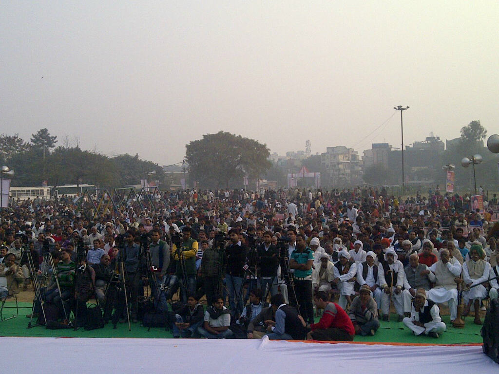 BJYM President, Shri Anurag Thakur addressing a public meeting at Chhattarpur on January 13, 2013