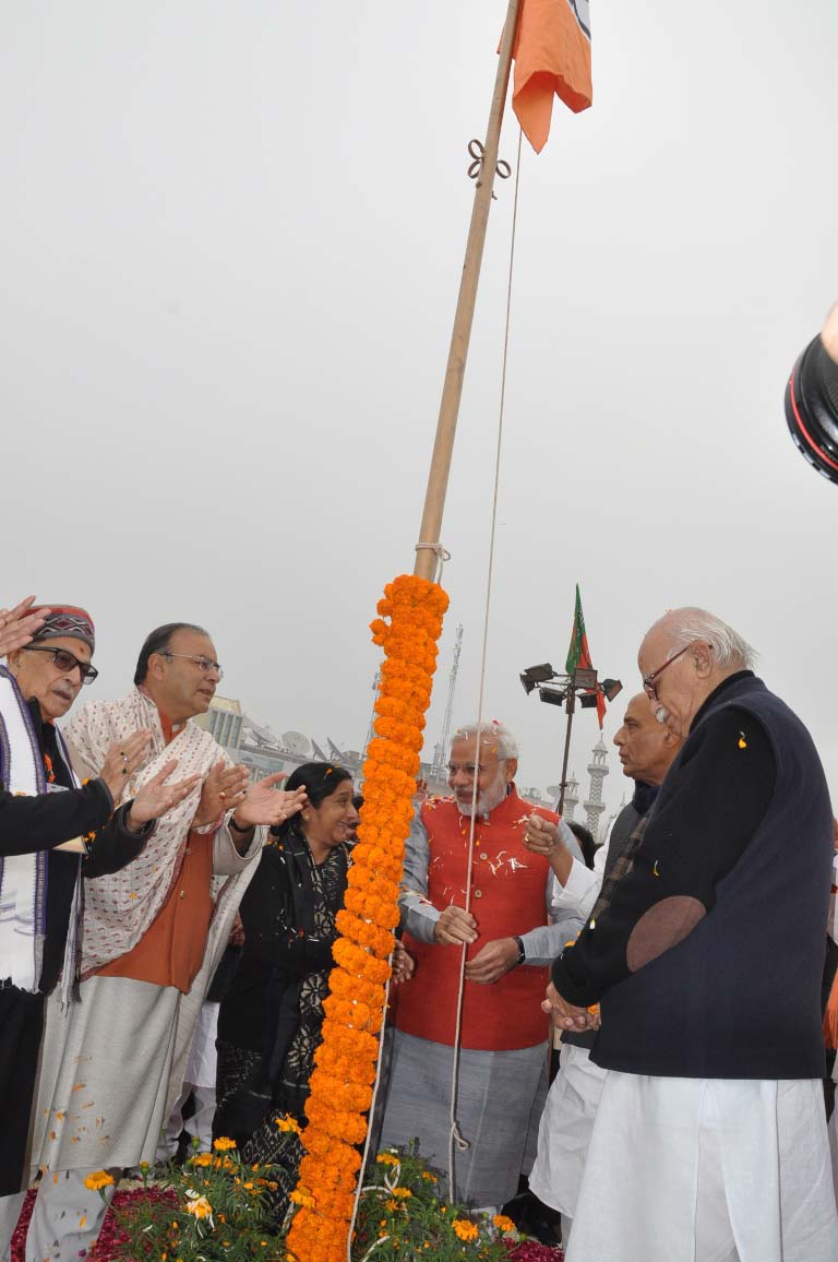 Inauguration of BJP National Council Meeting at Ramlila Ground, New Delhi on January 18, 2014