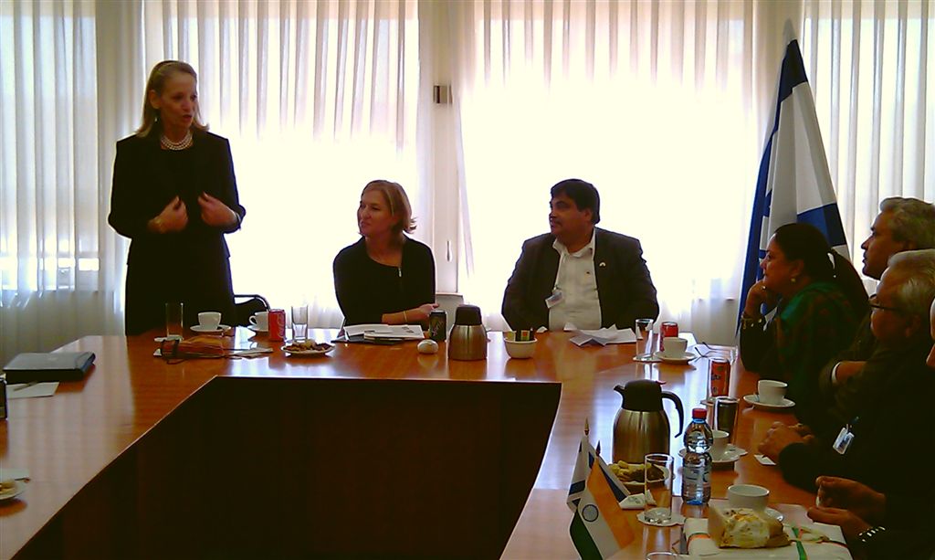 BJP President, Shri Nitin Gadkari meeting with Israel opposition leader Ms. Tzippi Livni in Jerusalem in Parliament on December 17, 2010