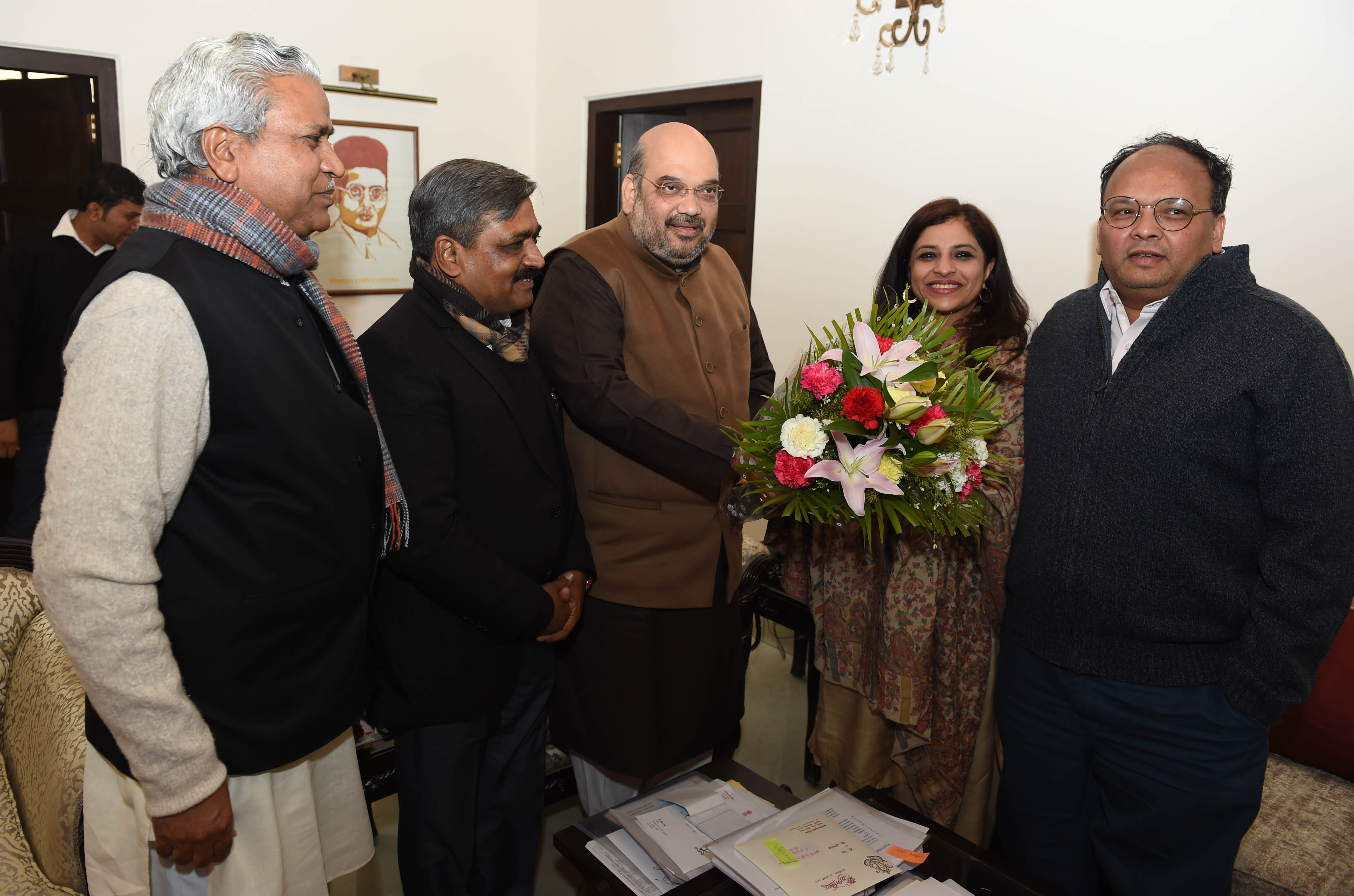 Ms. Shazia Ilmi meeting BJP President, Shri Amit Shah at 11, Akbar Road on January 16, 2015