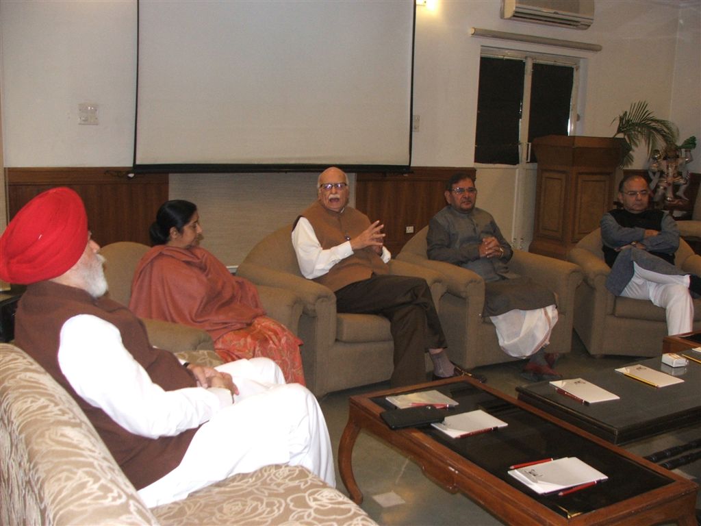 NDA Meeting at Shri L.K. Advaniji's residence 30, Prithviraj Road, New Delhi - 110001 on february 3, 2011