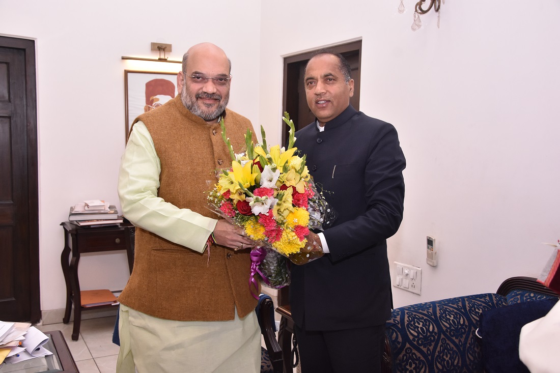 Newly elected Chief Minister of Himachal Pradesh, Shri Jairam Thakur met Hon'ble BJP National President, Shri Amit Shah at his residence in New Delhi