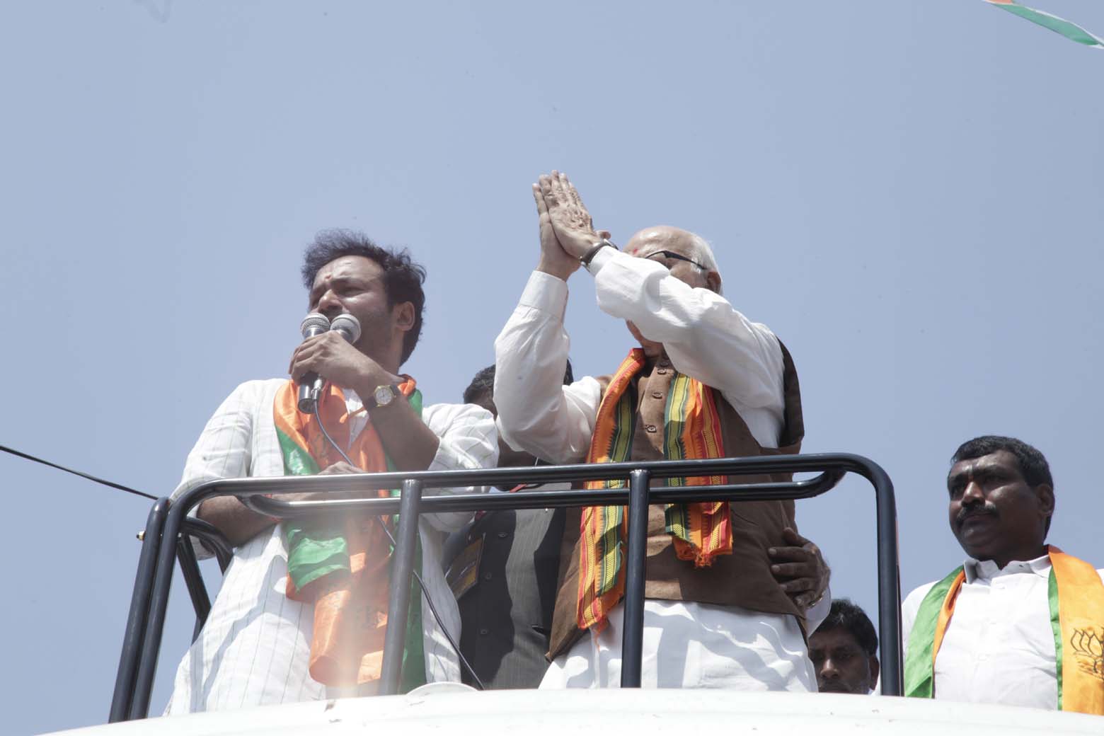 Shri L.K. Advaniji addressing a public meeting during Jan Chetana Yatra at Kamareddy (Andhra Pradesh) on October 19, 2011