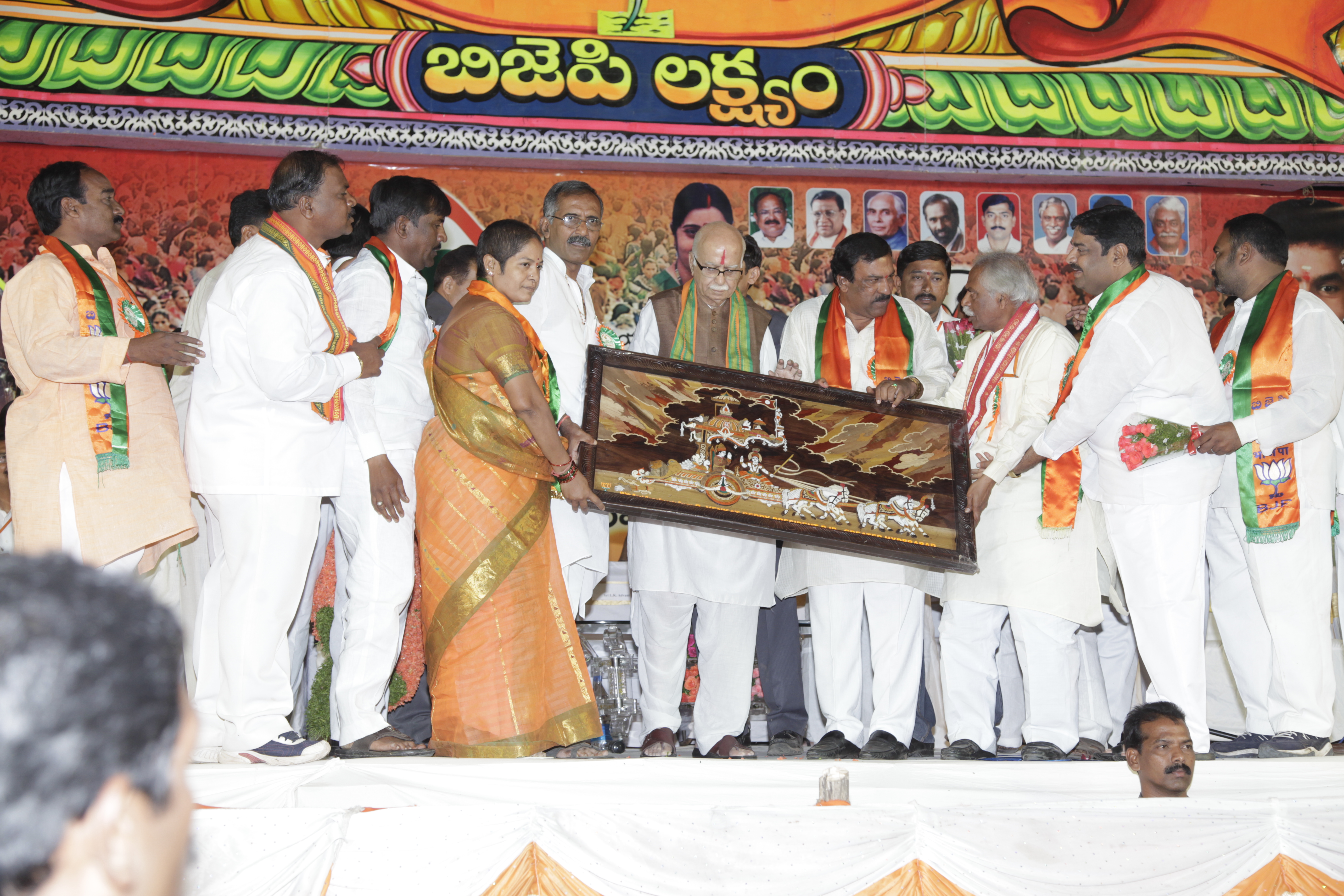 Shri L.K. Advaniji addressing a public meeting during Jan Chetana Yatra at Hyderabad (Andhra Pradesh) on October 19, 2011