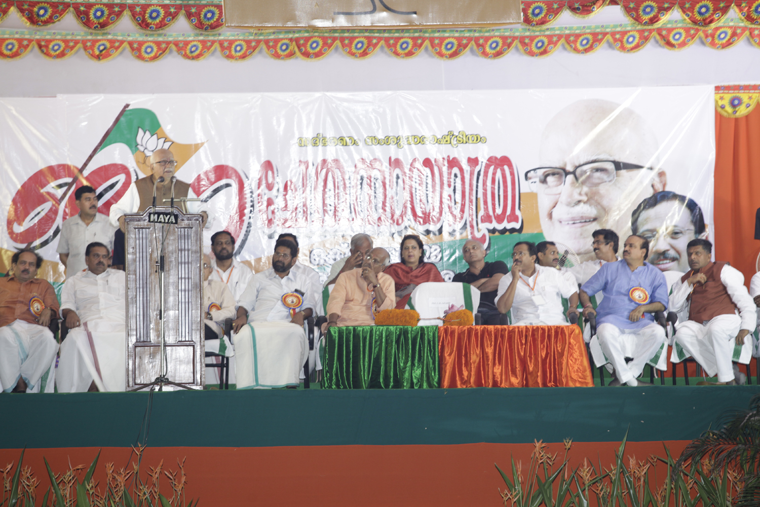 Shri L.K. Advani during Jan Chetna Yatra at Thiruvananthapuram (Kerala) on October 28, 2011