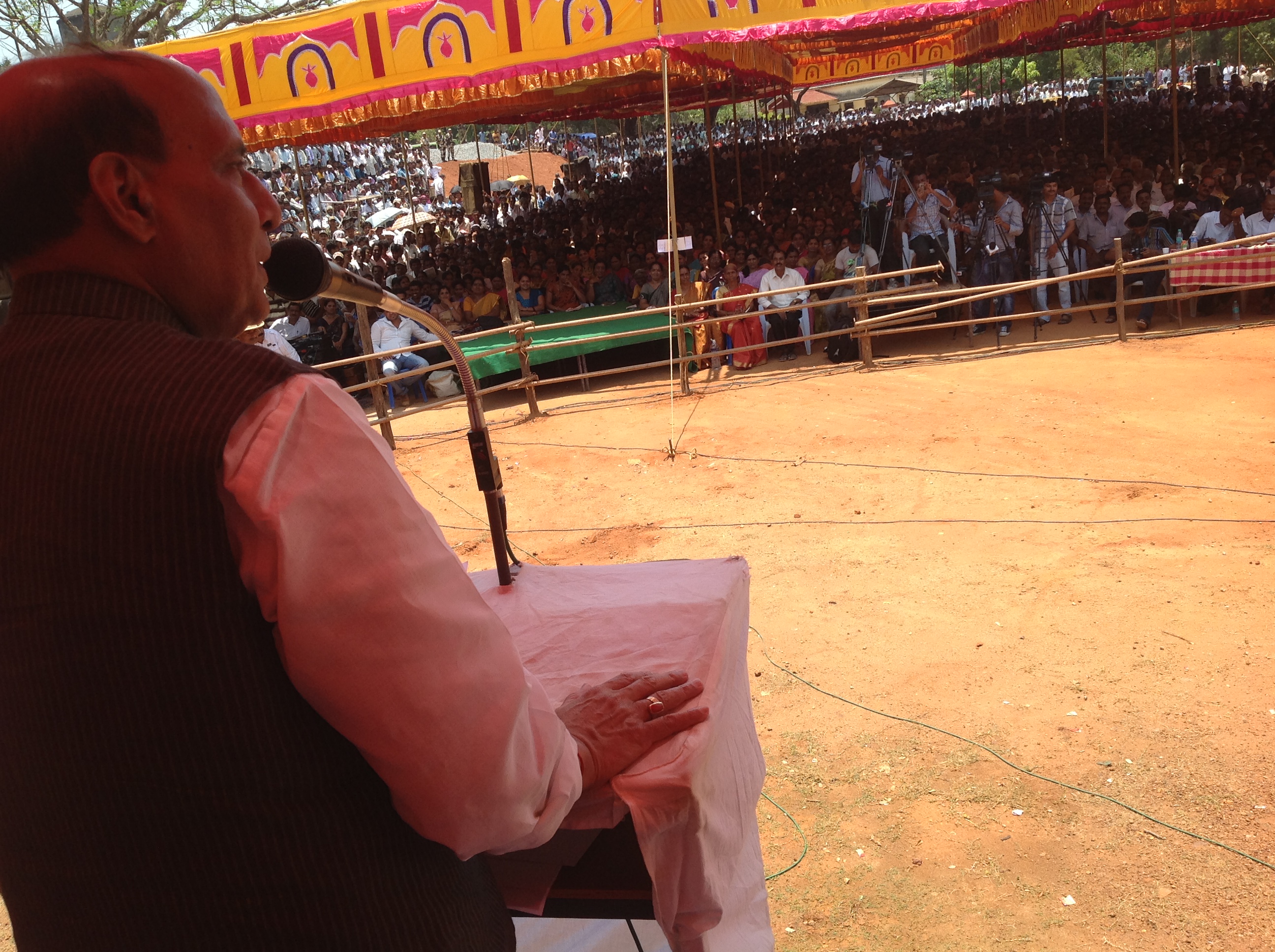 BJP National President, Shri Rajnath Singh addressing an Election Rally in Thirthahalli, Shimoga (Karnataka) on April 30, 2013