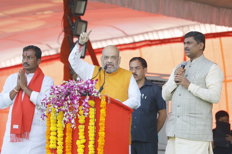 Photographs : BJP National President, Shri Amit Shah addressing a public meeting in Dubbaka (Telangana)