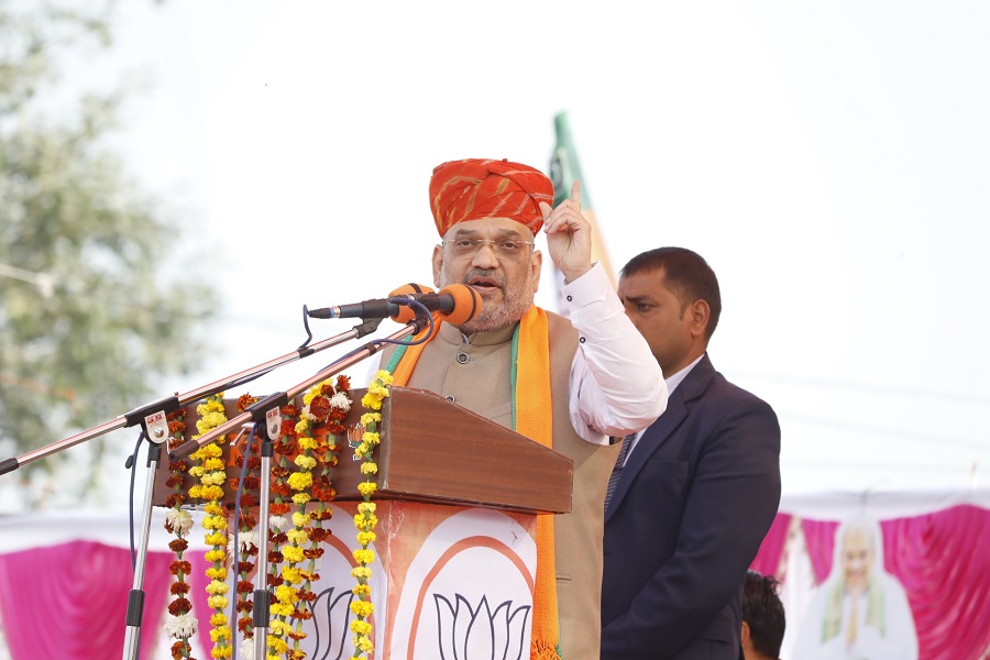 Photographs : BJP National President, Shri Amit Shah addressing a public meeting in Karauli (Rajasthan)