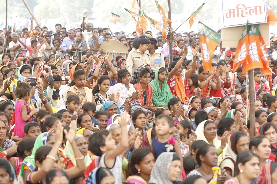 Photographs : BJP National President Shri Amit Shah addressing a public meeting in Kharsia, District Raigarh (Chhattisgarh)