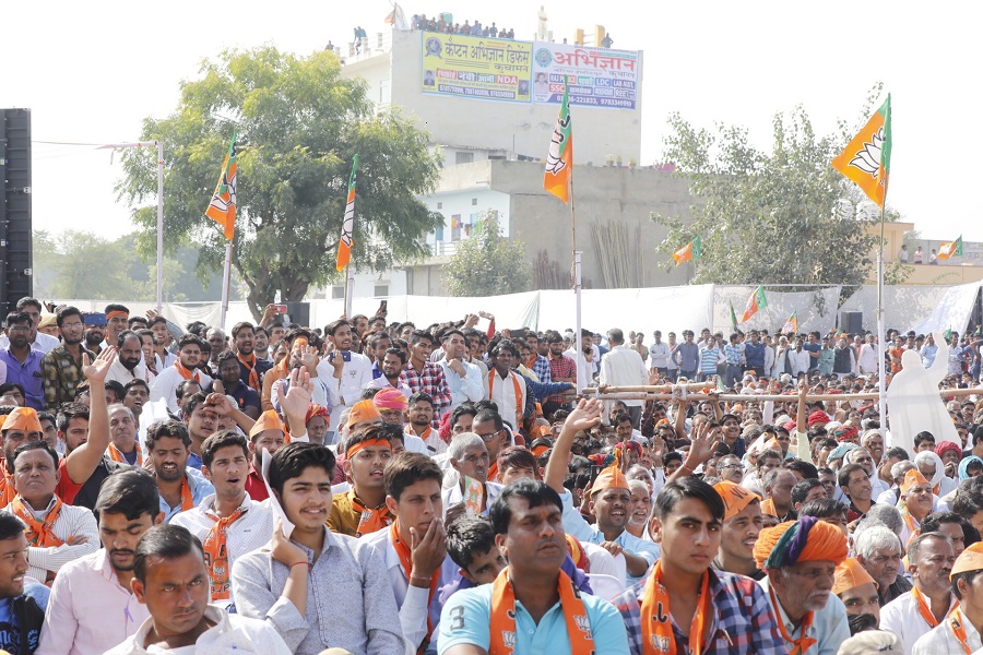 Photographs : BJP National President, Shri Amit Shah addressing a public meeting in Kuchaman City, District Nagaur (Rajasthan)