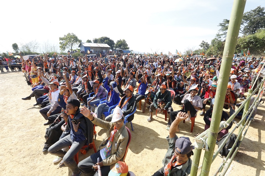 Photographs : BJP National President, Shri Amit Shah addressing a public meeting in Lawngtlai (Mizoram)