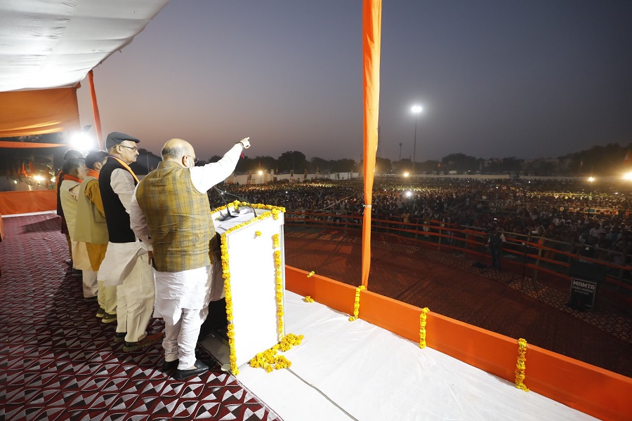 Photographs : BJP National President Shri Amit Shah addressing a public meeting in Morena (Madhya Pradesh)