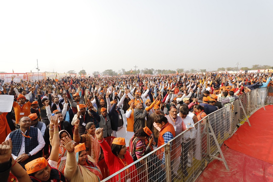 Photographs : BJP National President, Shri Amit Shah addressing Booth Presidents Sammelan of Braj Zone in Aligarh (Uttar Pradesh)