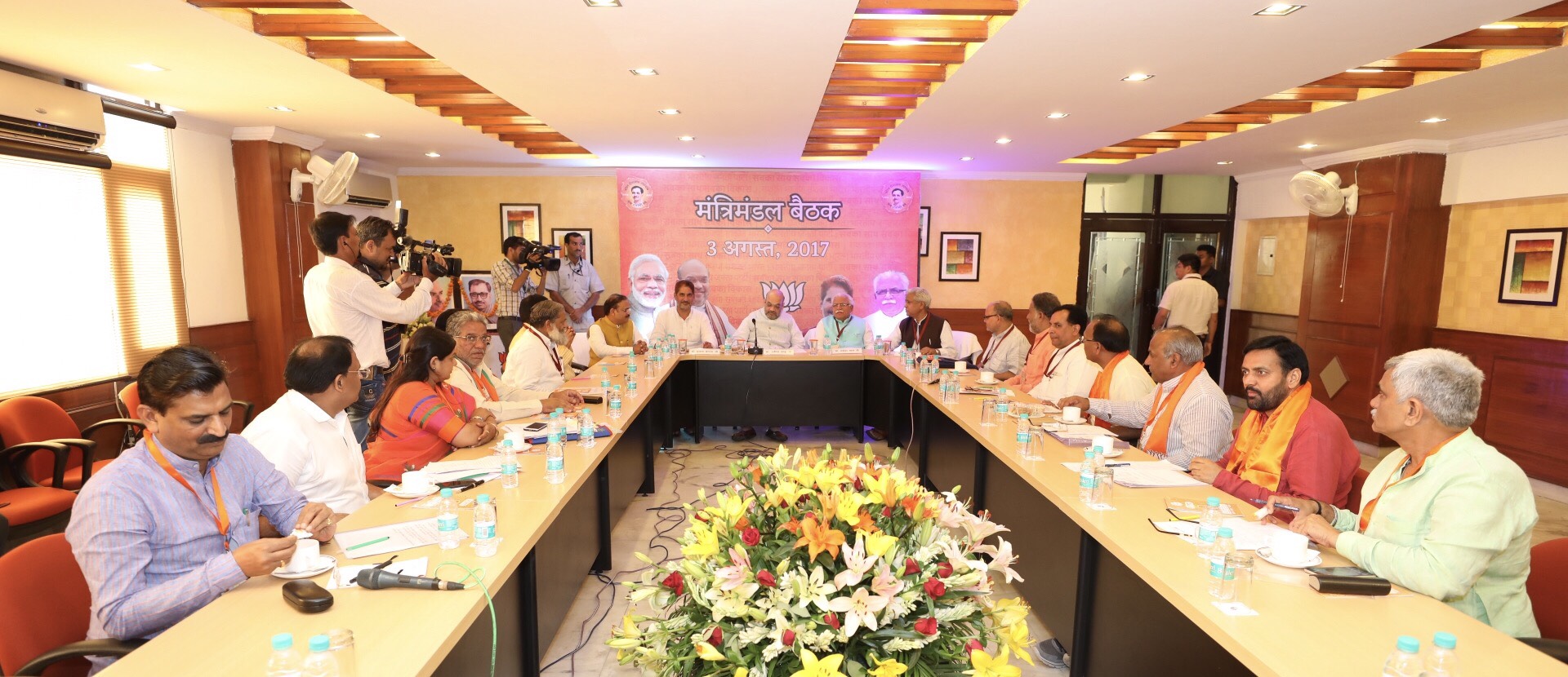 BJP National President, Shri Amit Shah addressing meeting of Ministers of Haryana Government in Rohtak (Haryana)