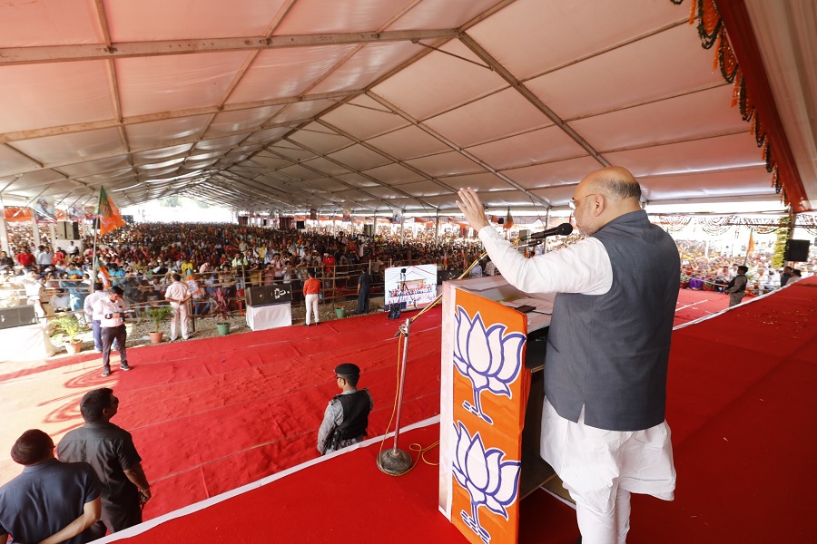 Photographs : BJP National President Shri Amit Shah addressing sammelan of Tribal communities Jhabua (Madhya Pradesh)