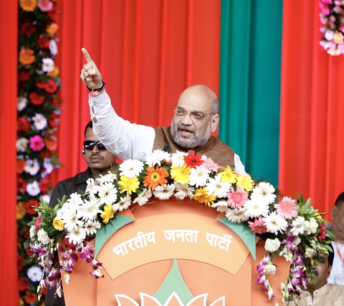 Photographs : BJP National President Shri Amit Shah addressing Shakti Kendra Sammelan in Chhattisgarh