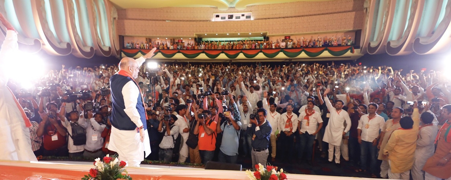 Photographs : BJP National President Shri Amit Shah addressing Social Media volunteers meet in Jaipur, Rajasthan