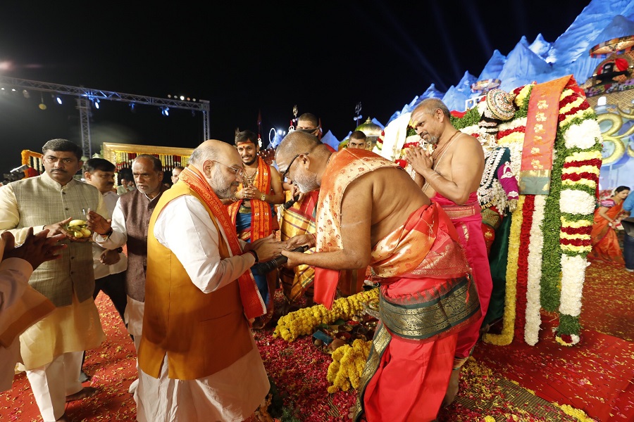 Photographs : BJP National President, Shri Amit Shah at Koti Deepotsavam at NTR Stadium, Hyderabad (Telangana)