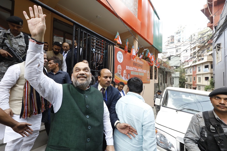 Photographs : BJP National President, Shri Amit Shah inaugurating the new BJP state office in Aizawl (Mizoram)