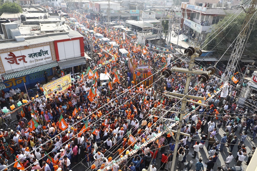 Photographs : BJP National President, Shri Amit Shah ji's road show in Ajmer (Rajasthan)