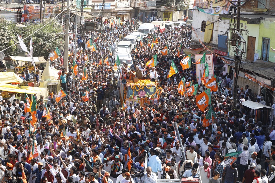 Photographs : BJP National President, Shri Amit Shah ji's road show in Ashoknagar (Madhya Pradesh)