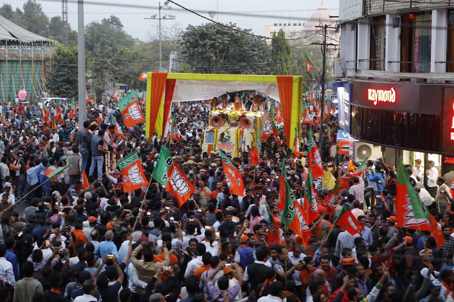 Photographs : BJP National President, Shri Amit Shah ji's road show in Udaipur (Rajasthan)