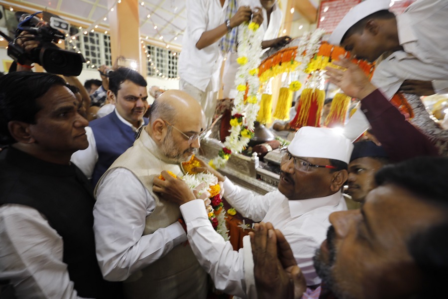 Photographs : BJP National President, Shri Amit Shah visited Dnyaneshwar Mauli palkhi in Pune (Maharashtra)