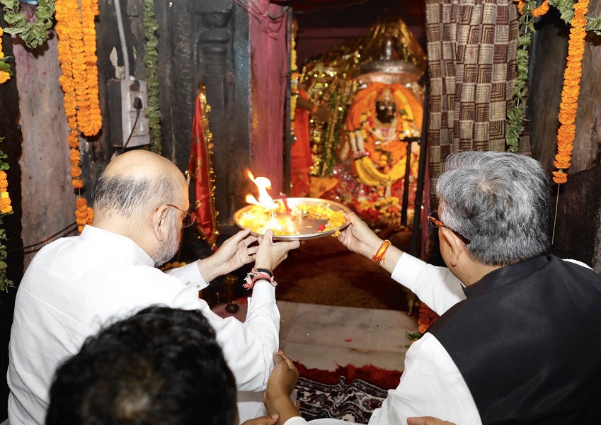 Photographs : BJP National President Shri Amit Shah visited Maa Danteshwari Temple in Dantewada (Chhattisgarh)