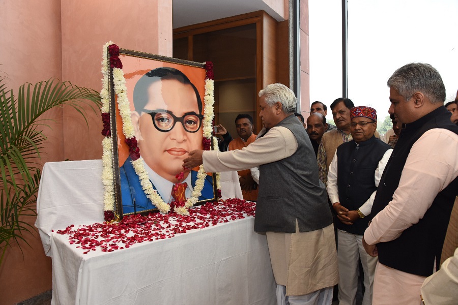 Photographs : Dr. Bhimrao Ambedkar's Mahaparinirvan Diwas celebrated at BJP HQ, 6A Deendayal Upadhyay Marg, New Delhi