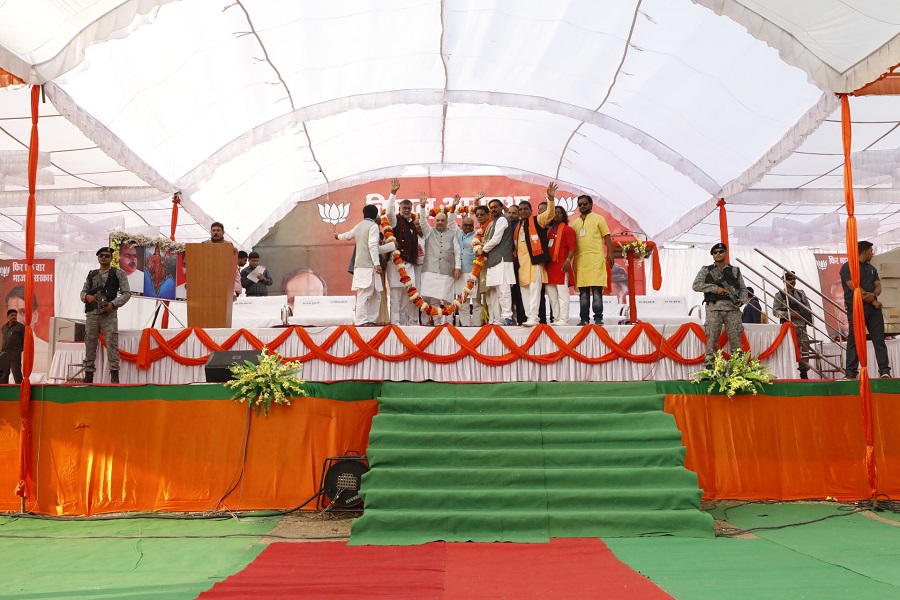 Photographs: BJP National President Shri Amit Shah addressing a public meeting in Damoh (Madhya Pradesh)