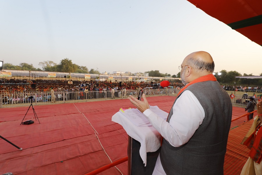 Photographs: BJP National President Shri Amit Shah addressing a public meeting in Dhamtari (Chhattisgarh)