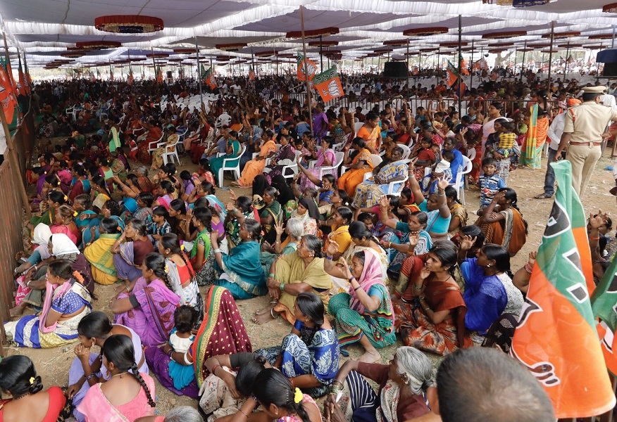 Photographs: BJP National President Shri Amit Shah addressing a public meeting in Kamareddy (Telangana)