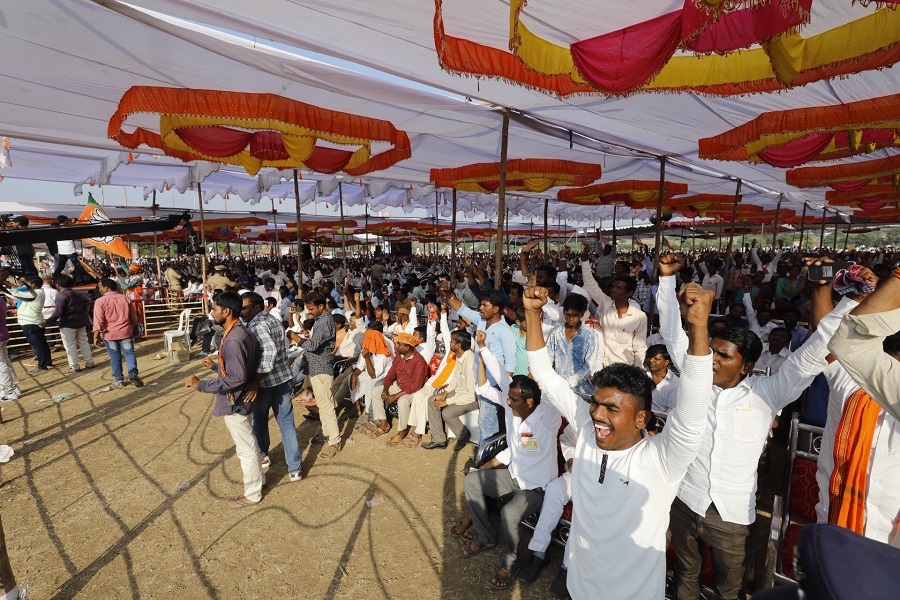 Photographs: BJP National President Shri Amit Shah addressing a public meeting in Narayankhed (Telangana)