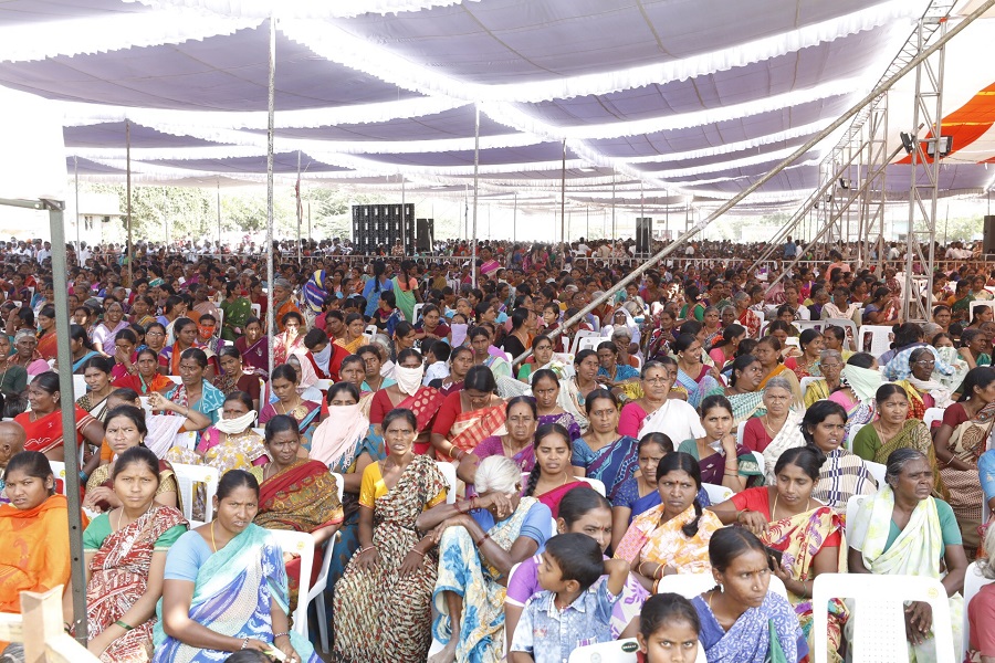 Photographs: BJP National President Shri Amit Shah addressing a public meeting in Parkal (Telangana)