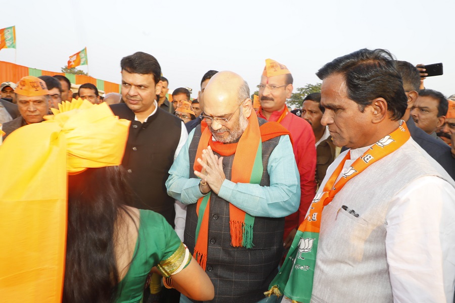 Photographs: BJP National President Shri Amit Shah addressing Shakti Kendra Pramukh sammelan in Latur, Maharashtra