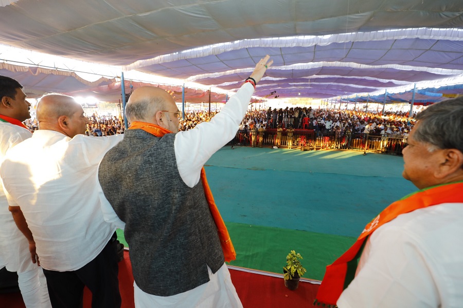  BJP National President, Shri Amit Shah addressing Shakti Kendra Sammelan at Sindhanur, Karnataka