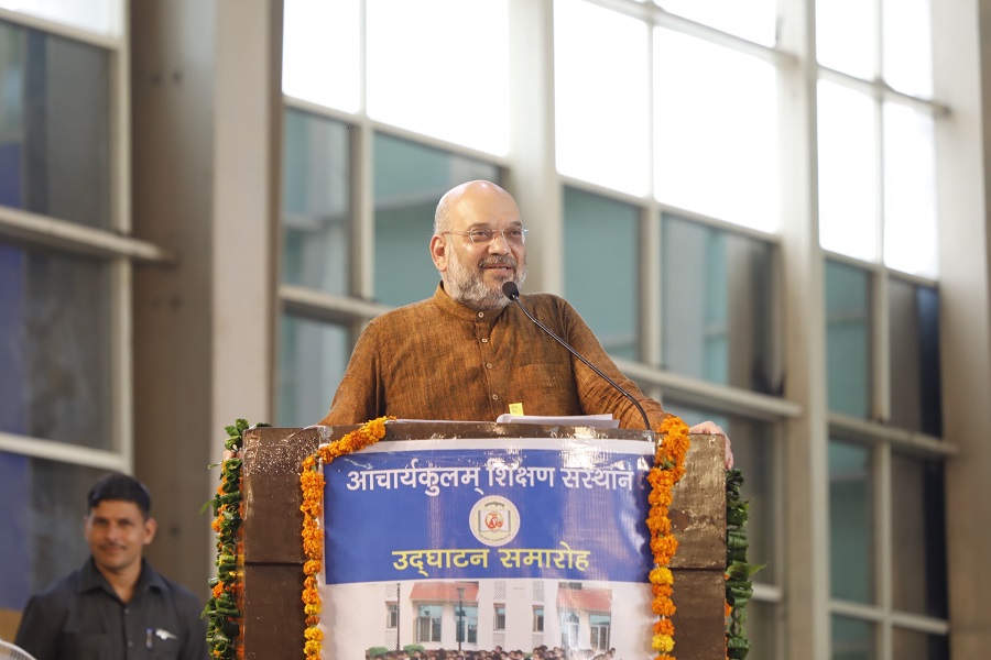 Photographs: BJP National President Shri Amit Shah at the inauguration of new Acharyakulam at Patanjali Yogpeeth in Haridwar.