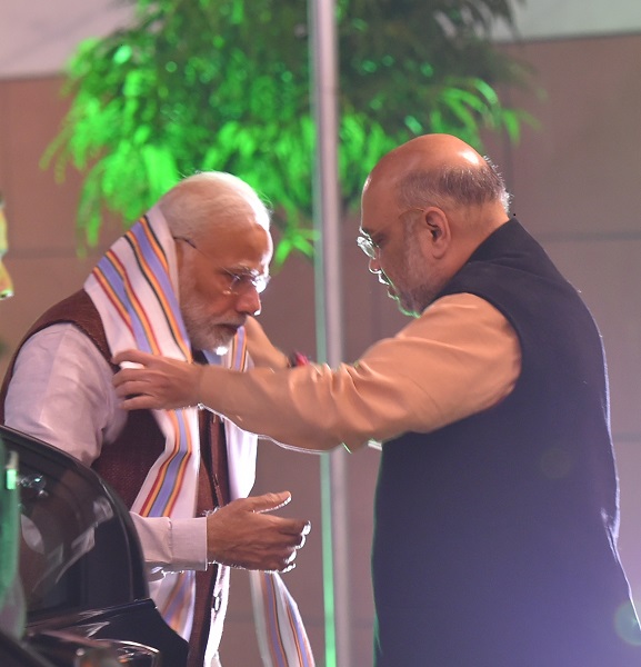 Photographs of BJP Central Election committee meeting for Rajasthan assembly elections at BJP HQ, New Delhi