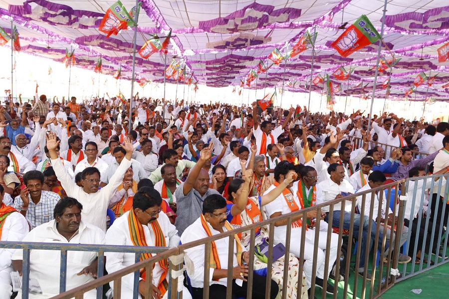  BJP National President, Shri Amit Shah addressing Shakti Kendra Pramukh Sammelan in Rajahmundry (Andhra Pradesh)