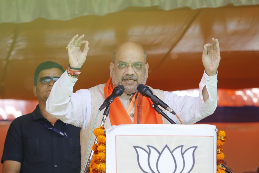 Photographs of BJP National President, Shri Amit Shah addressing Shakti Kendra Pramukh Sammelan of North Andhra Pradesh in Vijayanagaram