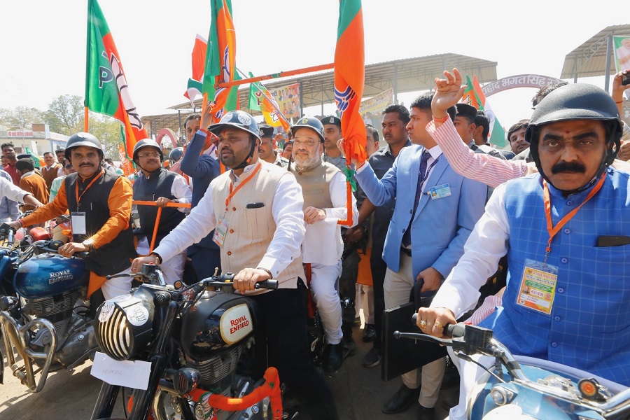  BJP National President, Shri Amit Shah flagging Off BJP's nationwide 'Vijay Sankalp Bike Rally' in Umaria (Madhya Pradesh) on 02 Mar 2019