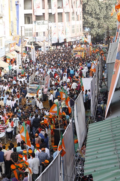 Photographs of BJP National President Shri Amit Shah ji's road show in Indore (Madhya Pradesh)