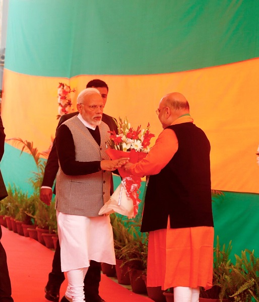 PHOTOGRAPHS OF THE INAUGURAL DAY OF BJP NATIONAL CONVENTION AT RAMLILA GROUND, NEW DELHI ON 11 JAN 2019