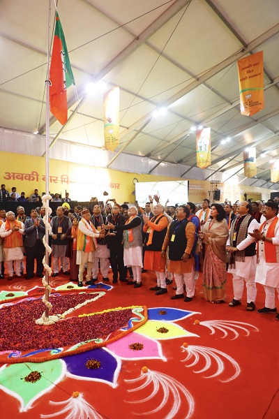 PHOTOGRAPHS OF THE INAUGURAL DAY OF BJP NATIONAL CONVENTION AT RAMLILA GROUND, NEW DELHI ON 11 JAN 2019
