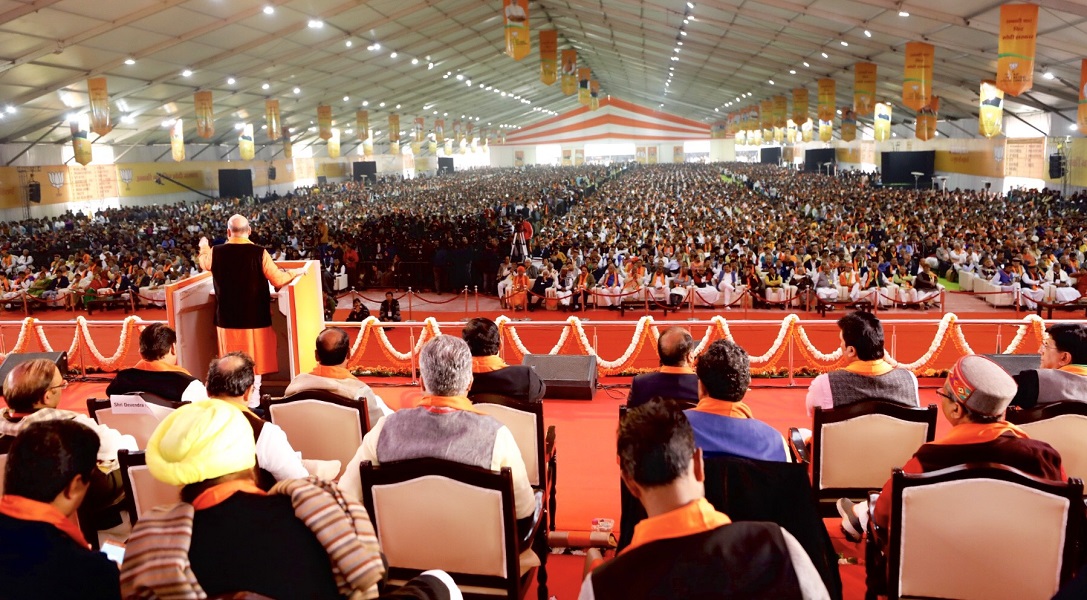 PHOTOGRAPHS OF THE INAUGURAL DAY OF BJP NATIONAL CONVENTION AT RAMLILA GROUND, NEW DELHI ON 11 JAN 2019
