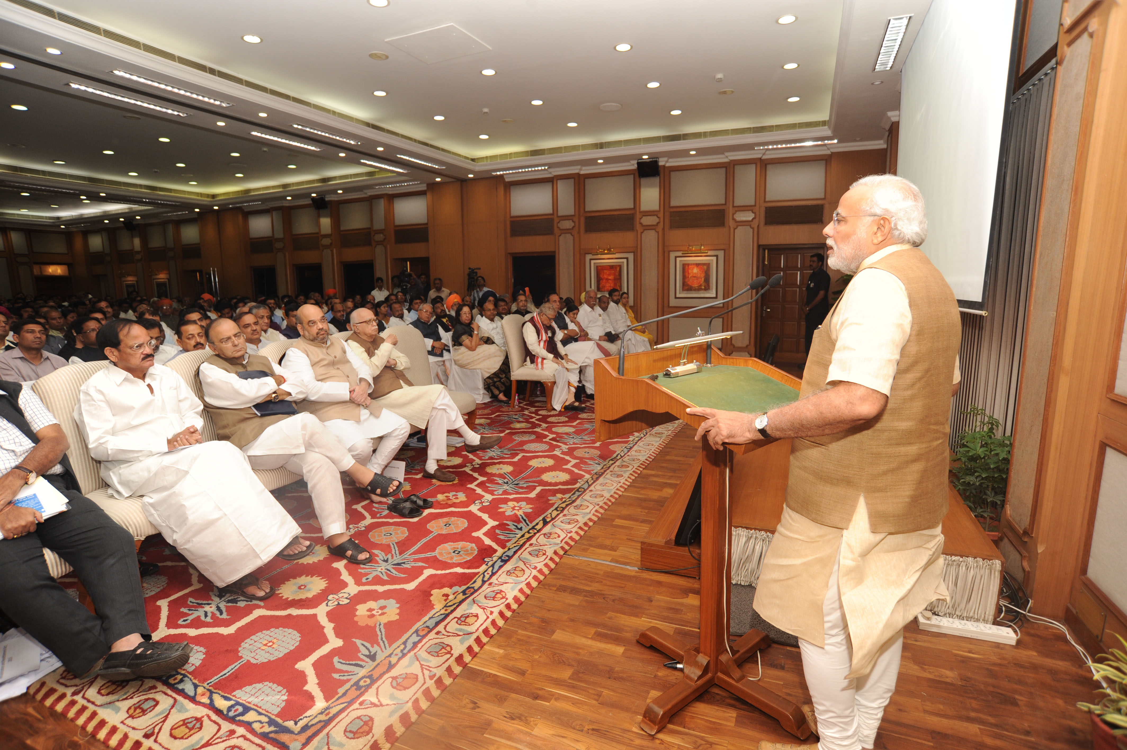 Prime Minister Hosts Diwali Milan for NDA MPs at 7 Race Course Road, New Delhi  October 26, 2014