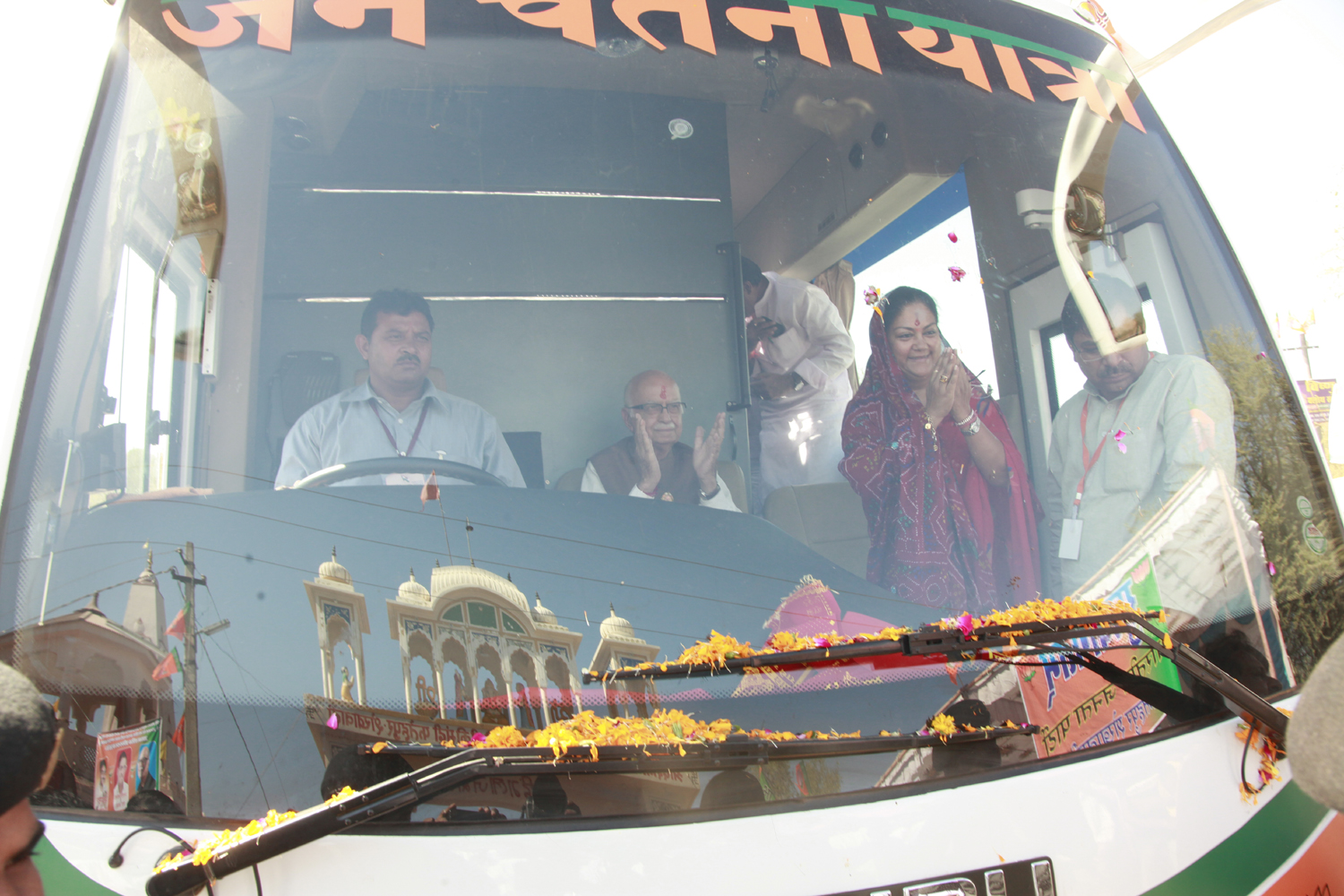 Shri L.K. Advani during Jan Chetna Yatra at Ramgarh and Lakshmangarh (Rajasthan) on November 12, 2011