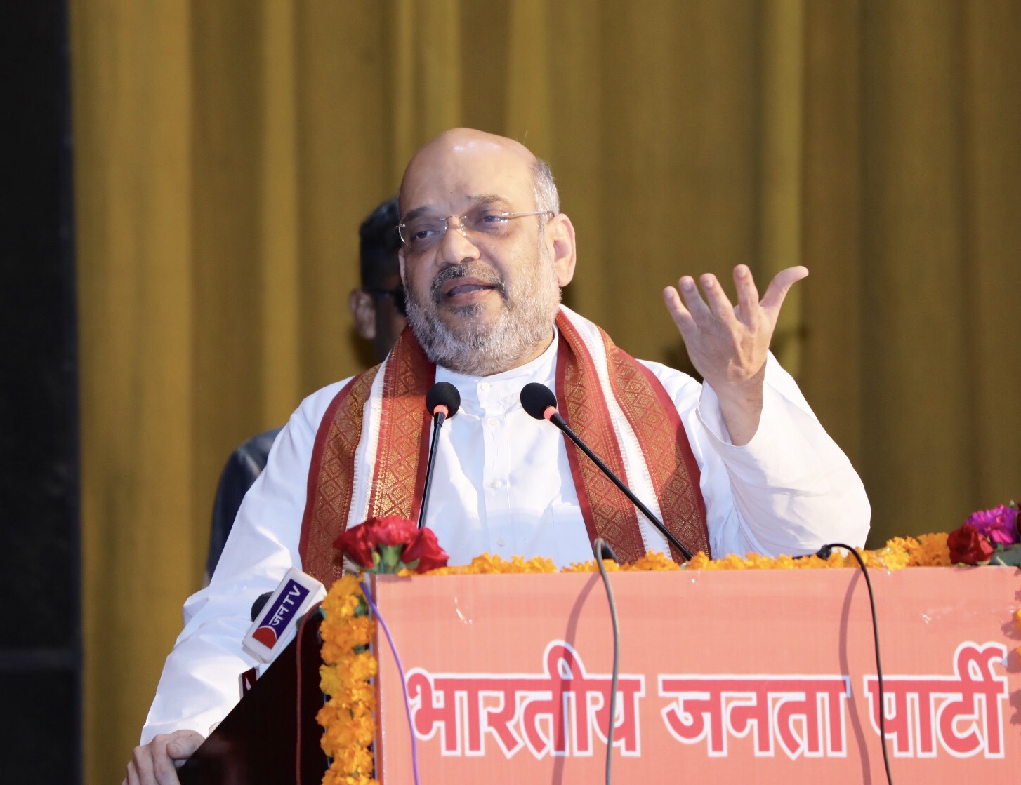  BJP National President, Shri Amit Shah addressing the meeting of Intellectuals and Eminent Citizens at Birla Auditorium, Statue Circle, Jaipur (Rajasthan)