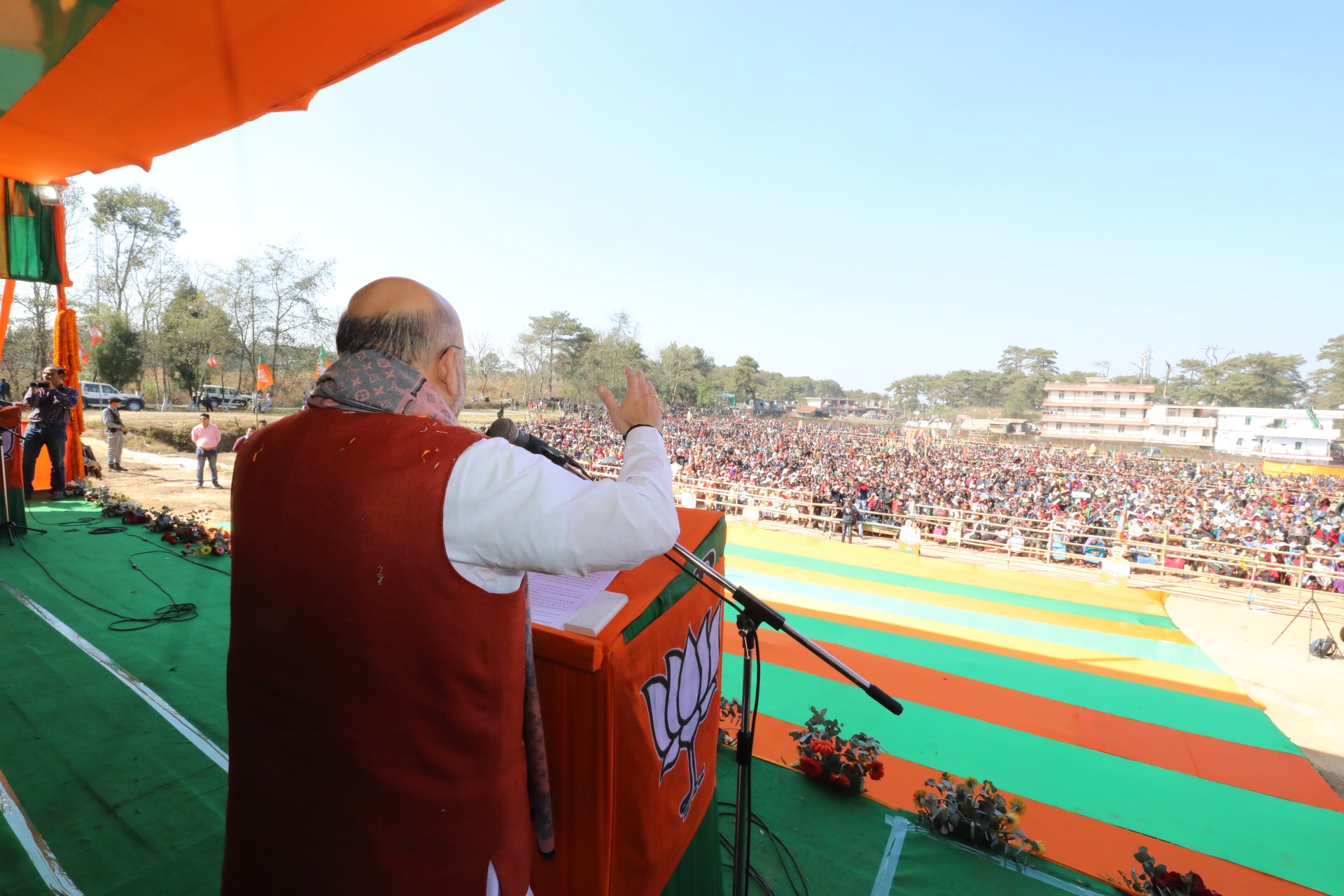 BJP National President, Shri Amit Shah addressing public meetings in Jowai & Shillong (Meghalaya) and photographs