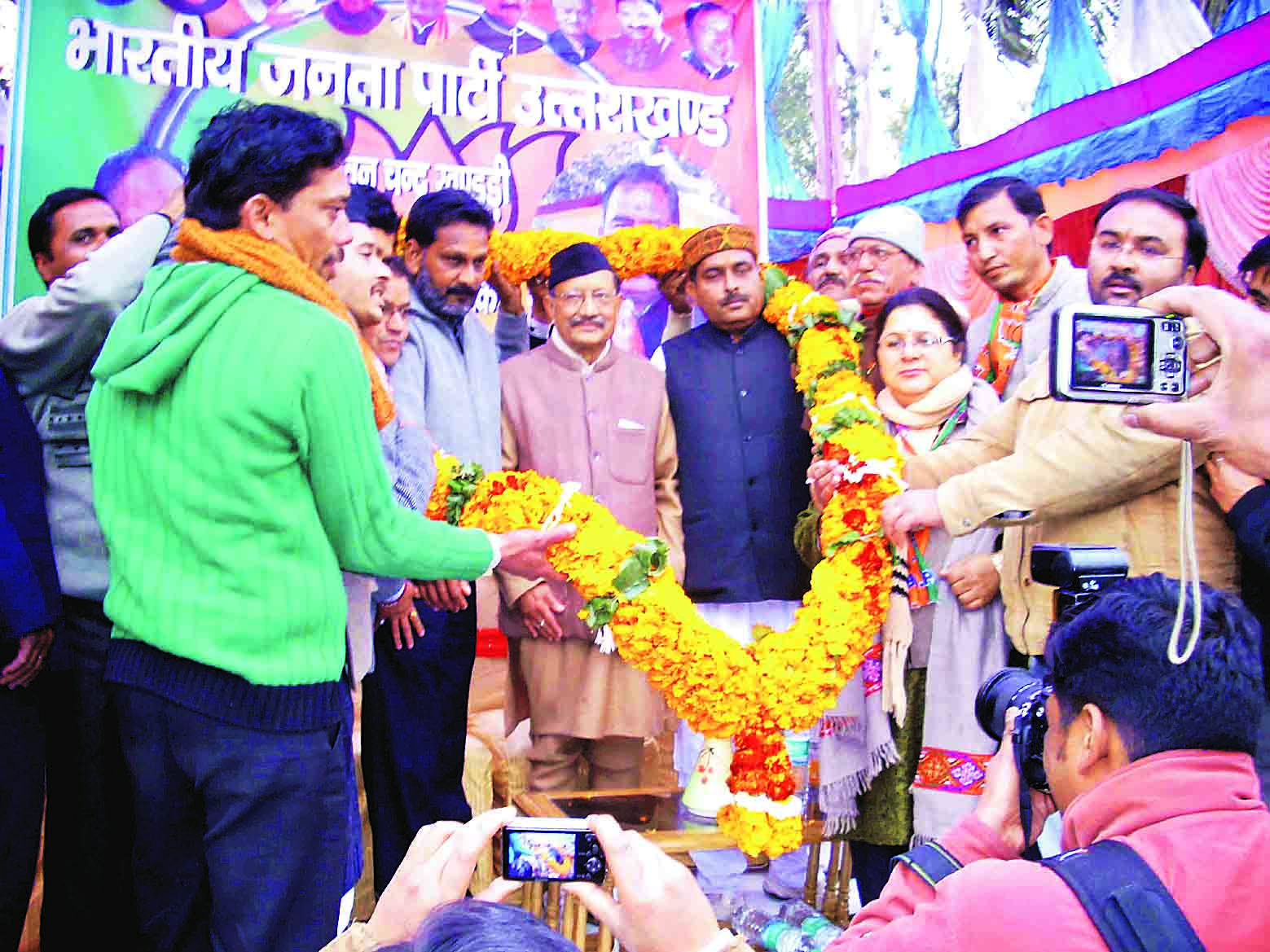 Maj. Gen. (Retd.) B.C. Khanduri, Chief Minister of Uttarakhand addressing public meeting during Assembly Election 2012 on January 20, 2012